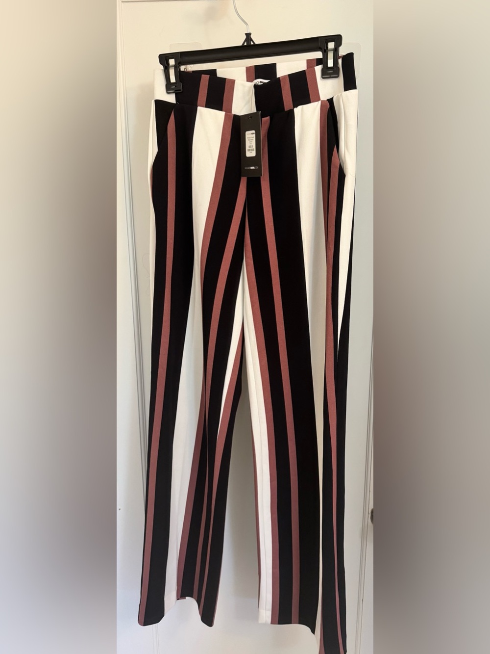 NWT Fashion Nova Always Striped Flare Pants Rose Size S
